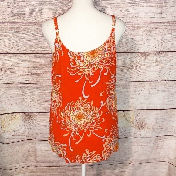 Cabi Lovely Day Mum Orange Floral Cami Tank Top Size S - Picture 4 of 7